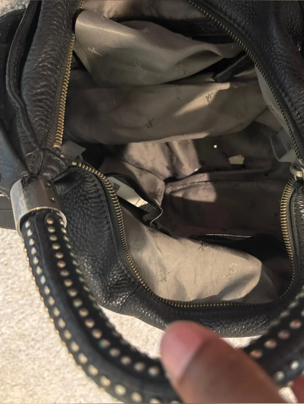 Kenneth Cole Black Leather Hobo Shoulder Bag